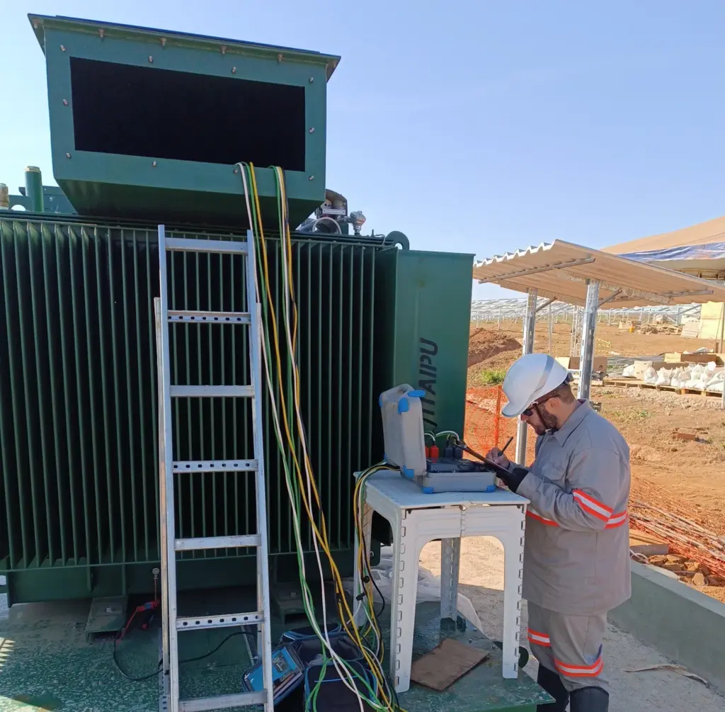ensaio de resistência de isolamento em transformadores