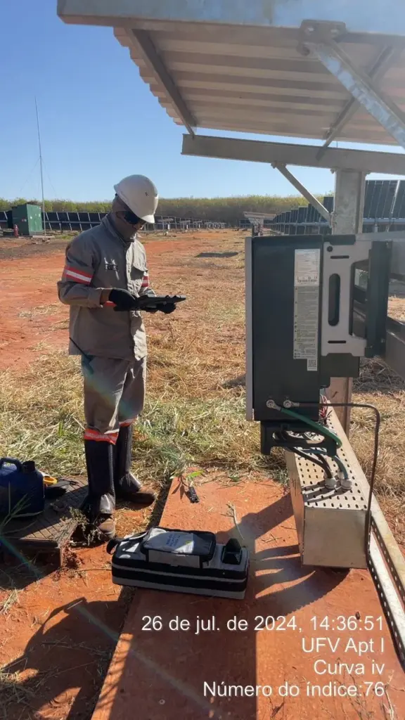 teste de curva IV em módulos solares